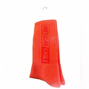 American Eagle Red Orange Crew Socks- NWT
